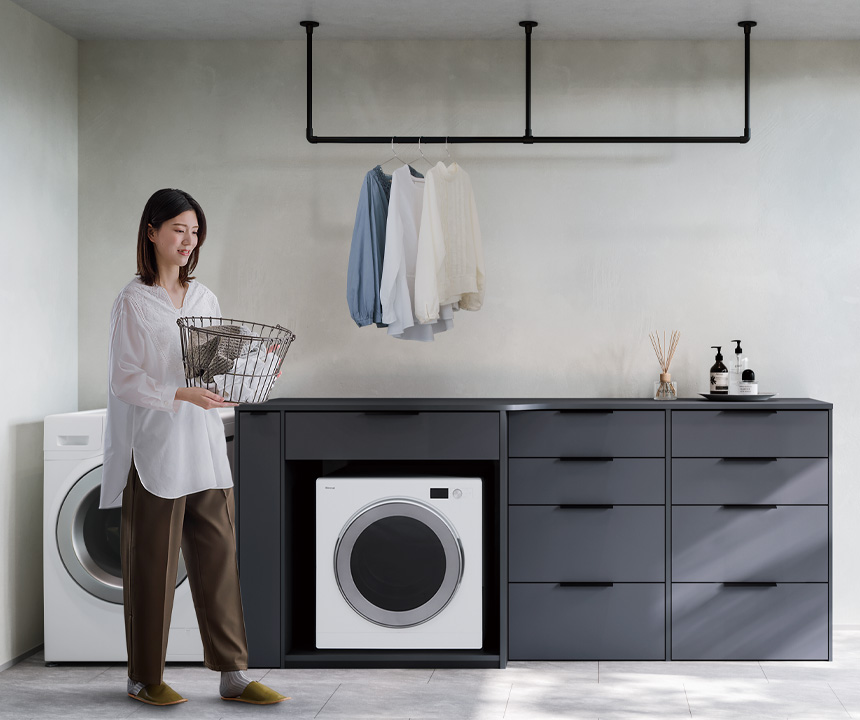 毎日の家事をグッと効率的にする乾燥機収納付きプラン