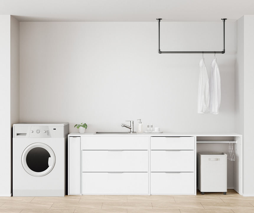 洗濯の心地よさが実感できるステンレスシンク付きプラン。