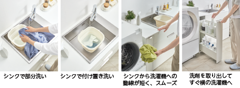洗濯の心地よさが実感できるステンレスシンク付きプラン。