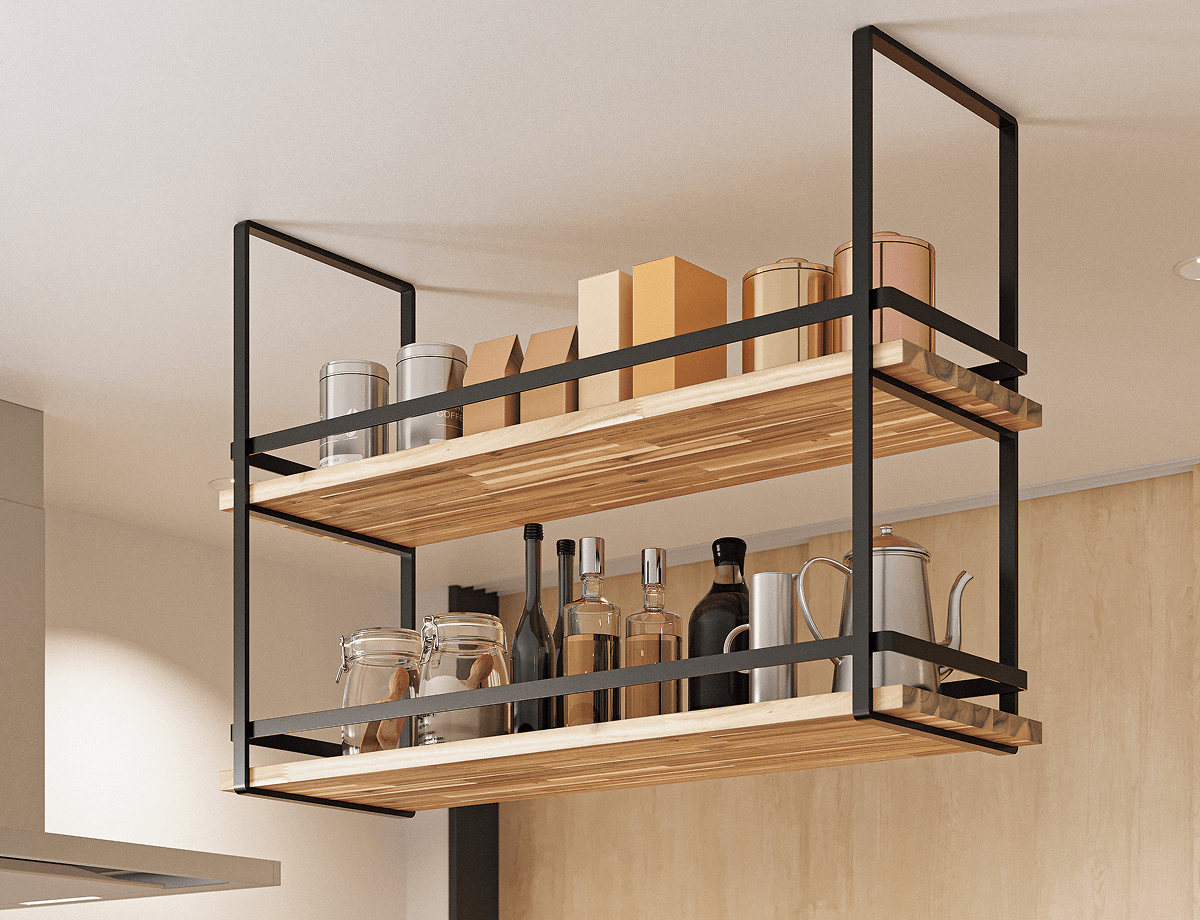 ブラックフレームカウンター 天吊りタイプ