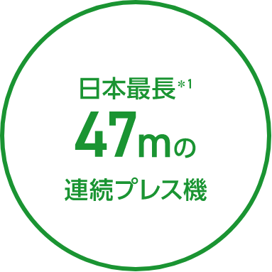 日本最長(*1)47mの連続プレス機