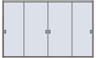 4枚2本引き戸セット